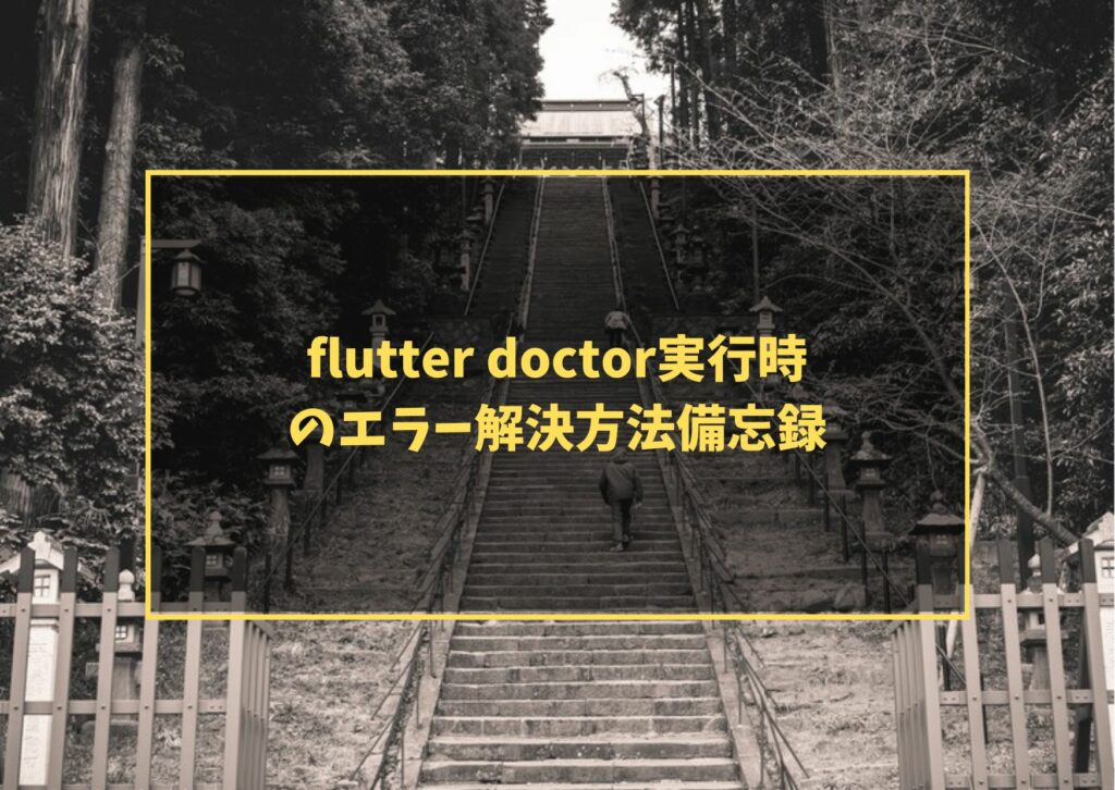 flutter doctor実行時のエラー解決方法備忘録